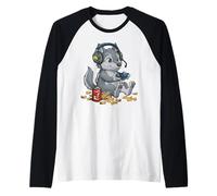 Cute Wolf Manette de Jeu vidéo PC Console Gaming Nerd Manche Raglan