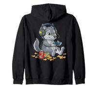 Cute Wolf Manette de Jeu vidéo PC Console Gaming Nerd Sweat à Capuche