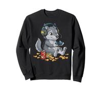 Cute Wolf Manette de Jeu vidéo PC Console Gaming Nerd Sweatshirt