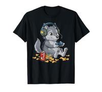 Cute Wolf Manette de Jeu vidéo PC Console Gaming Nerd T-Shirt