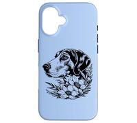 Cute Womens Floral Illustration Art American Foxhound Lover Coque pour iPhone 16