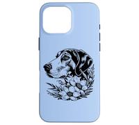 Cute Womens Floral Illustration Art American Foxhound Lover Coque pour iPhone 16 Pro Max