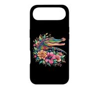 Cute Womens Girls Bright Floral Flowers Alligator Crocodile Coque pour iPhone Air