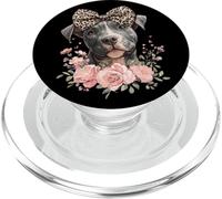 Cute Womens Girls Flowers Bow Cane Corso Puppy Lover PopSockets PopGrip pour MagSafe