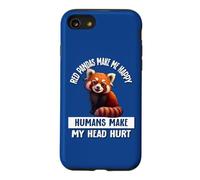 Cute Womens Girls Kids Red Pandas Make Me Happy Not Humans Coque pour iPhone SE (2020) / 7/8