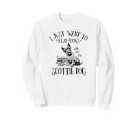 Cute Womens Girls Read Books & Pet My Scottish Terrier Lover Sweatshirt