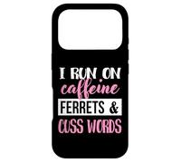 Cute Womens Girls Run on Caffeine & Words Ferret Lover Coque pour iPhone 17 Pro