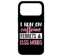 Cute Womens Girls Run on Caffeine & Words Ferret Lover Coque pour iPhone 17 Pro Max