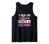 Cute Womens Girls Run on Caffeine & Words Ferret Lover Débardeur