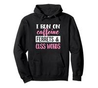 Cute Womens Girls Run on Caffeine & Words Ferret Lover Sweat à Capuche
