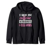 Cute Womens I Run on Caffiene & Cuss Words Weimaraner Lover Sweat à Capuche