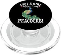 Cute Womens Just A Girl Who Loves Peacocks Lover PopSockets PopGrip pour MagSafe