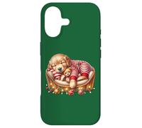 Cute Xmas Golden Retriever for Dog Mom Dad Green Christmas Coque pour iPhone 17