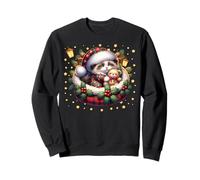 Cute Xmas Kitten Graphic in Cat Christmas Pajamas for Winter Sweatshirt