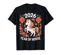 Cute Year of Horse 2026 Lunar Celebration Artwork T-Shirt