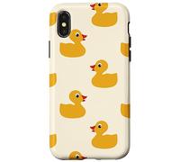 Cute Yellow Rubber Duck Little Bath Toy Black Coque pour iPhone X/XS