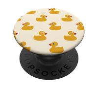 Cute Yellow Rubber Duck Little Bath Toy Black PopSockets PopGrip Adhésif