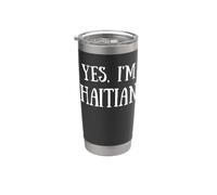 Cute Yes, I'm Haitian Haiti Gobelet isotherme en acier inoxydable double paroi