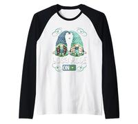 Cute Yoga Gnomes for Women and Hippie Mom Summer Mode on Manche Raglan