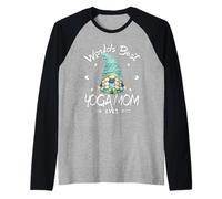 Cute Yoga Lover GNOME for Women and Grandma Best Yoga Mom Manche Raglan