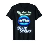 Cute You Got Me Throwin Bandes Bleues Money Kiss Lips T-Shirt