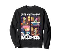 Cute Zombie Just Waiting for Halloween Spooky Autumn Sweatshirt