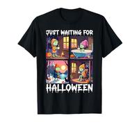 Cute Zombie Just Waiting for Halloween Spooky Autumn T-Shirt