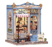 CUTEBEE Book Nook Kit - Bricolage Miniature Maison Française Boutique de Dessert avec Lumière LED, 3D en Bois Puzzle Bookend étagère décor, Cadeau de Collection pour Les Adultes (Sweet Marie)
