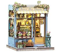 CUTEBEE Book Nook Kit-Maison de Poupée à Assembler Soi-Même, Serre-Livres en Bois 3D, Décoration Créative pour Bibliothèque, Cadeau (Anna's Blue Blossom)