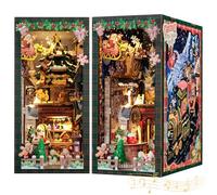 Cutebee Book Nook Kit- Maison De PoupéE, avec Coin Livre Et éClairage LED, Maison Miniature à Faire Soi-MêMe, Serre-Livres en Bois, Maquettes pour Adultes, à Construire pour Noël
