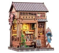 CUTEBEE Book Nook Kit - Maison de Poupée DIY à Construire pour Adultes, Puzzle 3D en Bois avec LED, Scène Japanese Sakura Kimono, Décoration pour Bibliothèque,Cadeaux Faits Main