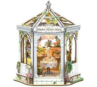 CUTEBEE Book Nook Kit - Maison de poupée pour adulte, élégante maison miniature européenne en fleurs avec portes interchangeables, décoration d'étagère, cadeaux pour la famille et les amis (Windsor