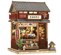 Cutebee Book Nook Kit-Maison De PoupéE pour Adultes, Maison Miniature avec LumièRe LED Et Housse De Protection, Style Culturel Japonais, DéCoration De BibliothèQue, Cadeaux（Tsukino Eogi-Dou）