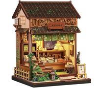 CUTEBEE Kit Book Nook DIY - Maison de Wagashi Japonaise en Miniature, Maquette 3D en Bois à Monter pour Adultes et Adolescents, Décoration de Bibliothèque, Idée Cadeau Créatif (Kanmi-dokoro Kurihara)