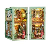 CUTEBEE Kit Book Nook - Maison Miniature à Monter soi-même - Maison de poupée - avec Housse de Protection Contre la poussière et lumière LED - Kit de modélisation pour Adultes(Panda Bookshop)