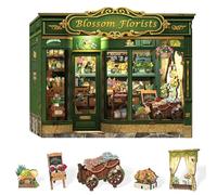 CUTEBEE Kit Book Nook - Maison miniature en bois à monter soi-même - Style magasin de fleurs - Maison miniature à construire soi-même - Maison de poupée - Bibliothèque d'art - Cadeau unique pour la