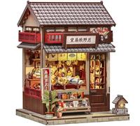 CUTEBEE Kit de librairie - Maison miniature japonaise à faire soi-même pour adultes et adolescents - Puzzle en bois 3D pour décoration de bibliothèque - Cadeau pour la famille, les amis (Tsukino
