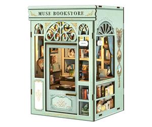 Cutebee Kit DIY Construction Maison Miniature sans Limites - Bricolage Maison Miniature avec Éclairage LED, Décoration Intérieure & Étagère, (Muse Bookstore)