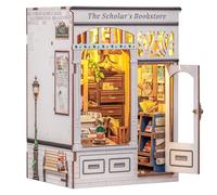 Cutebee Kit DIY Construction Maison Miniature sans Limites - Bricolage Maison Miniature Librairie avec Éclairage LED, Décoration Intérieure, Étagère (The Scholar's Bookstore)
