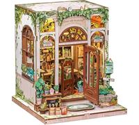 Cutebee Kit DIY Construction Maison Miniature sans Limites - Bricolage Maison Miniature Librairie Green Life avec Éclairage LED, Décoration Intérieure, Étagère (Green Life Bookshop)