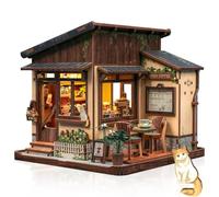 CUTEBEE Maison Miniature a Construire - 3D Maquette en Bois (Kissa Coffee)