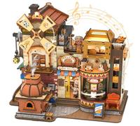 CUTEBEE Puzzle 3D Bread Factory - Maquette en Bois à Construire avec LED, Musique & Mécanismes Rotatifs, 576 pièces, Jeu de Construction Adulte, Décoration pour Bibliothèque, Cade