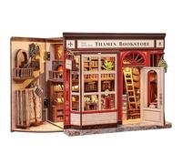 CUTEBEE Puzzle 3D Librairie Magique Britannique Book Nook - Maison de poupée à Monter soi-même, Magie subtile & Vintage, décoration atmosphérique & Cadeau pour Amateurs de Livres (Thames Bookstore)