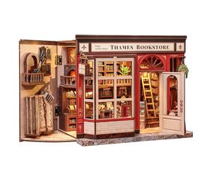 CUTEBEE Puzzle 3D Librairie Magique Britannique Book Nook - Maison de poupée à Monter soi-même, Magie subtile & Vintage, décoration atmosphérique & Cadeau pour Amateurs de Livres (Thames Bookstore)