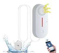 Cuteefun Détecteur de Fuite d'eau WiFi, Alarme de Faible Niveau d'eau, Alarme d'eau Forte De 100 DB, Capteur d'eau avec Surveillance à Distance par Application Tuya/Smart Life, Détecteur d'eau sans