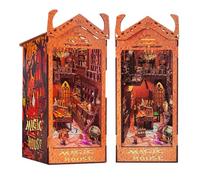 Cuteefun DIY Book Nook Kit, Puzzles en Bois 3D pour Adultes, Inserts de bibliothèque, Décorations de Chambre, Cadeaux Uniques pour Les Anniversaires, Noël, La Cabane Magique