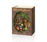 Cuteefun DIY Maison de Poupée Miniature, Maquette en Bois a Construire, Kit Maison Poupee DIY Ainsi, Un Cadeau d'anniversaire du père Noël Halloween (Pays des Merveilles de la Forêt)