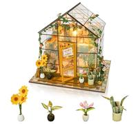 Cuteefun DIY Miniature Maison de Poupée à Construire, 1:24 - Kit de Maison de Poupées Miniatures en Bois avec Meubles et Outils - Cadeau d'Artisanat Bricolage - Fleuriste Sunshine
