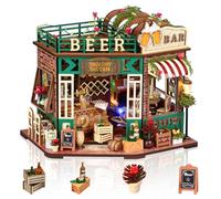 Cuteefun Kit de Maison de Poupée Miniature avec LED, Objet Décoratif & DIY Artisanal Créatif, Adapté aux Adultes et aux Adolescents, Cadeau de Noël, Halloween, d'anniversaire (Beer Bar)