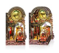 Cuteefun Kit Maison Poupee avec LED, DIY Artisanat Créatif & Book Nook Décoratives, pour Adultes et Adolescents, Cadeau de Noël, Halloween, d'anniversaire (Gare Magique)